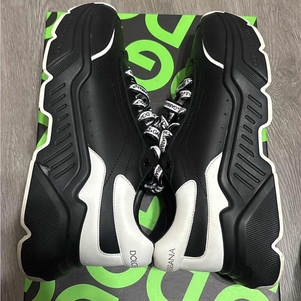Dolce & Gabbana Black and White Sneakers with Chunky Design